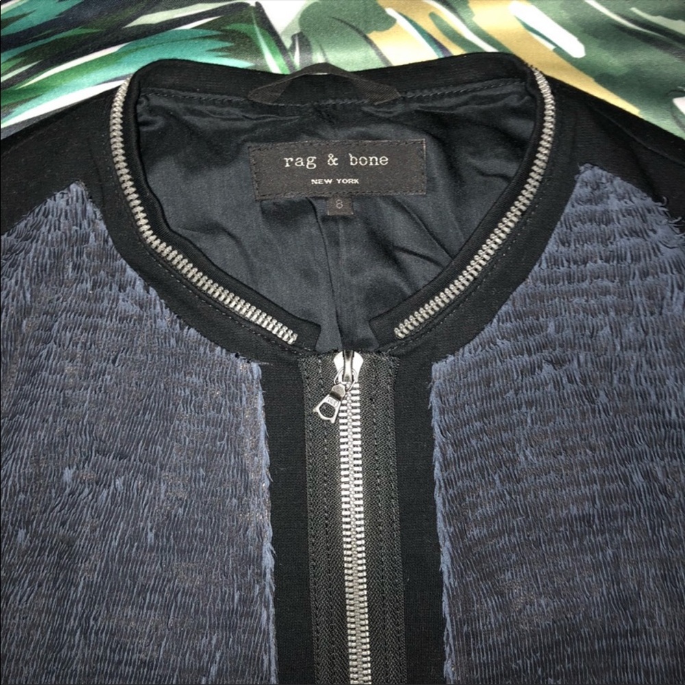 Rag And Bone Navy Suede Jacket - image 5